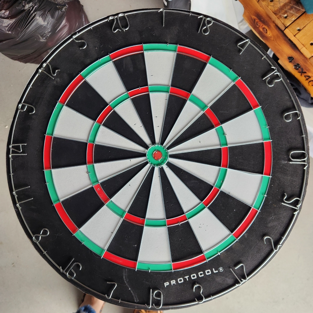 Protocol Dartboard with Black, Red, and Green Accents